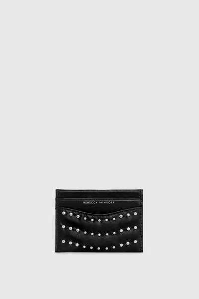 Rebecca Minkoff Studded Card Case In Black