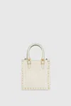 Rebecca Minkoff Studded Mini Tote Bag In Porcelain