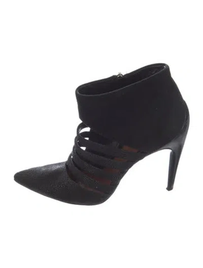 Pre-owned Rebecca Minkoff Suede Animal Print Pumps In Black