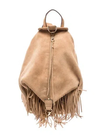 Pre-owned Rebecca Minkoff Suede Backpack In Neutral
