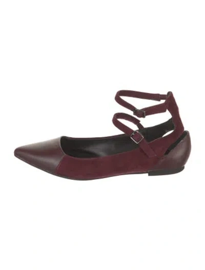 Pre-owned Rebecca Minkoff Suede Ballet Flats In Burgundy