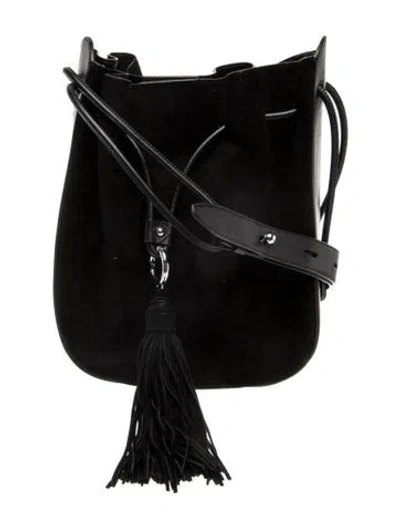Pre-owned Rebecca Minkoff Suede Bucket Bag In Black