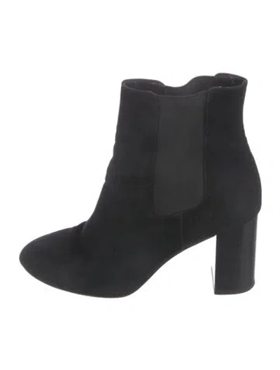 Pre-owned Rebecca Minkoff Suede Chelsea Boots In Black