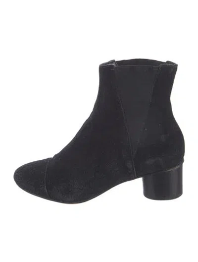 Pre-owned Rebecca Minkoff Suede Chelsea Boots In Black