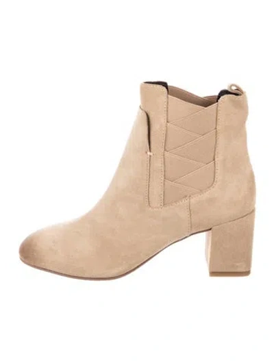 Pre-owned Rebecca Minkoff Suede Chelsea Boots In Neutral