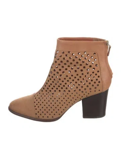 Pre-owned Rebecca Minkoff Suede Colorblock Pattern Boots In Neutral