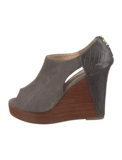 Pre-owned Rebecca Minkoff Suede Colorblock Pattern Pumps In Gray
