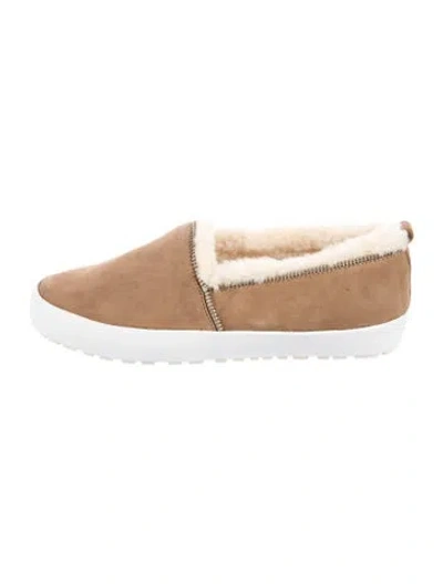 Pre-owned Rebecca Minkoff Suede Flats In Neutral