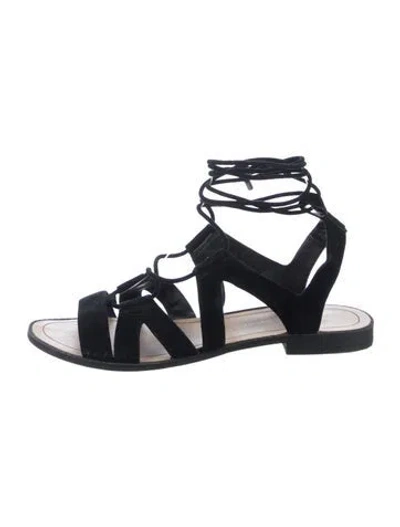 Pre-owned Rebecca Minkoff Suede Gladiator Sandals In Black/blue