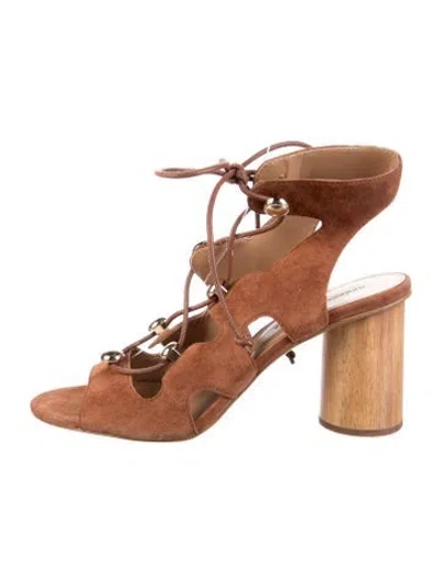 Pre-owned Rebecca Minkoff Suede Gladiator Sandals In Brown