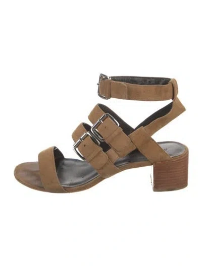 Pre-owned Rebecca Minkoff Suede Gladiator Sandals In Neutral