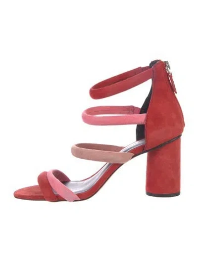 Pre-owned Rebecca Minkoff Suede Gladiator Sandals In Red