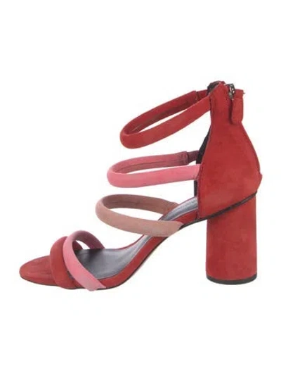 Pre-owned Rebecca Minkoff Suede Gladiator Sandals In Red