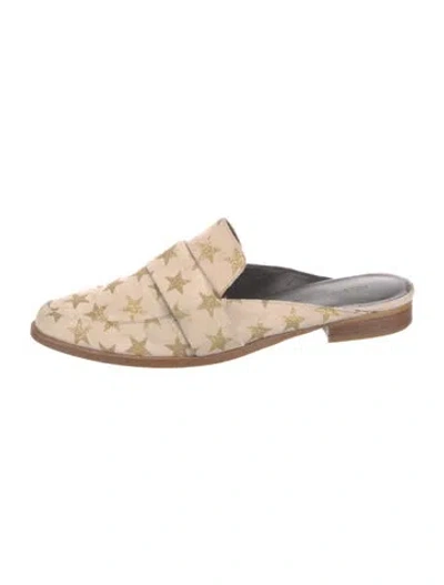 Pre-owned Rebecca Minkoff Suede Graphic Print Loafers In Neutral