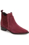 Rebecca Minkoff Suede Leather Pointed Toe Ankle Boots In Burgundy In Red