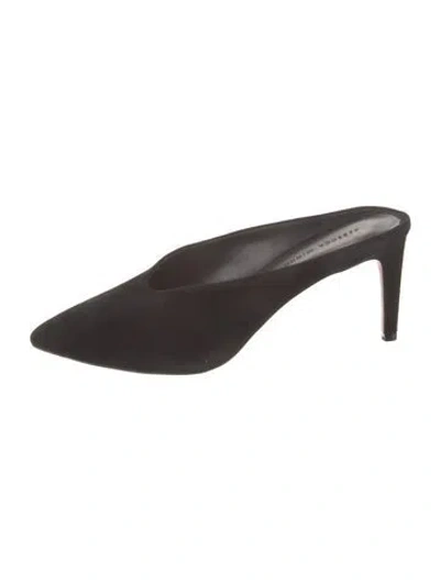 Pre-owned Rebecca Minkoff Suede Mules In Black