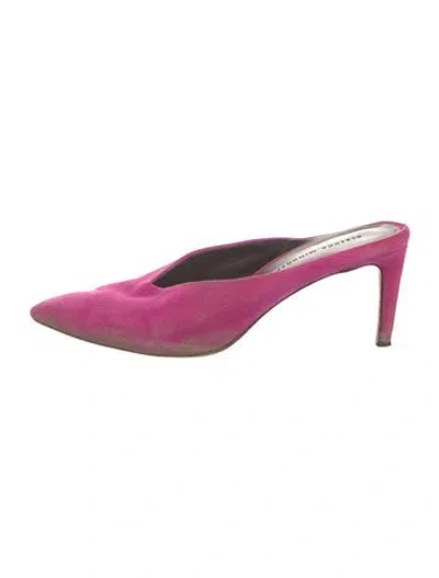 Pre-owned Rebecca Minkoff Suede Mules In Pink