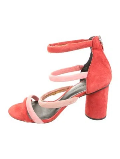 Pre-owned Rebecca Minkoff Suede Sandals In Pink/red