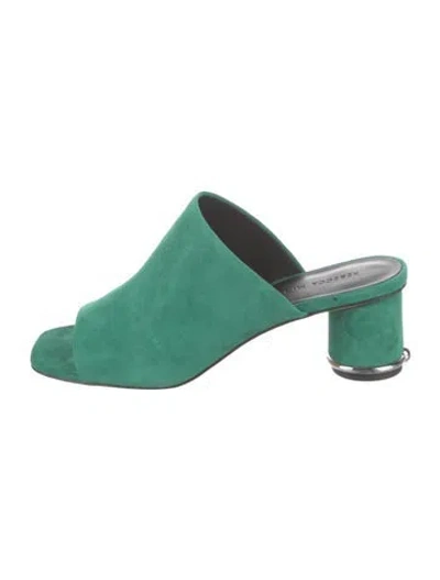 Pre-owned Rebecca Minkoff Suede Slides In Green