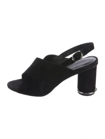 Pre-owned Rebecca Minkoff Suede Slingback Sandals In Black