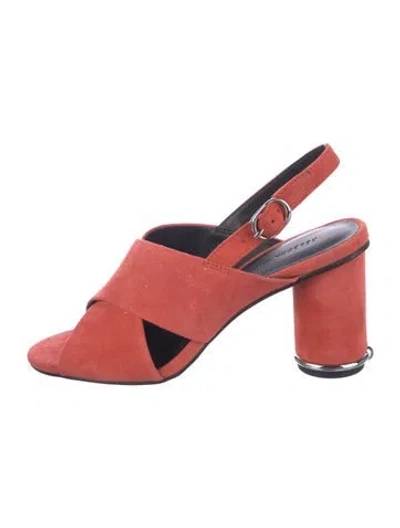Pre-owned Rebecca Minkoff Suede Slingback Sandals In Multi