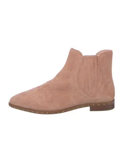 Pre-owned Rebecca Minkoff Suede Studded Accents Chelsea Boots In Pink