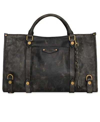 Rebecca Minkoff Surplus Large Leather Satchel Handbag In Black