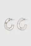 Rebecca Minkoff Textured Link Earring In Silver