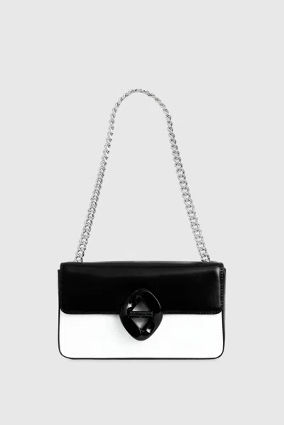 Rebecca Minkoff The G Small Shoulder With Chain Strap Bag In Black/optic White
