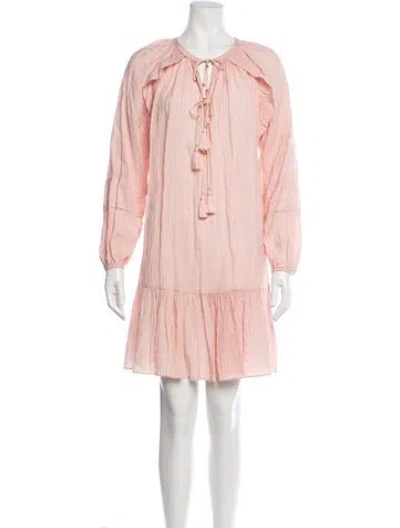 Pre-owned Rebecca Minkoff Tie Neck Mini Dress In Pink