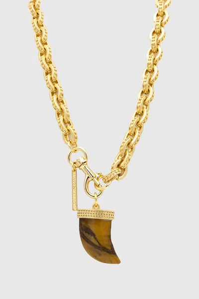 Rebecca Minkoff Tooth Charm Pendant Necklace In Gold