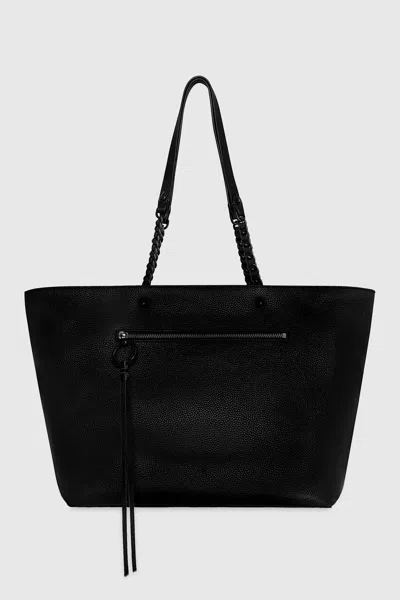 Rebecca Minkoff Top Zip Chain Tote Bag In Black