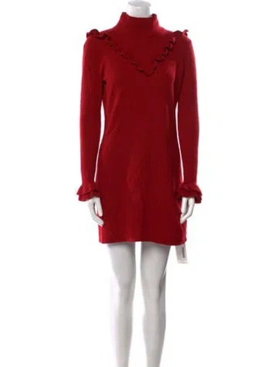 Pre-owned Rebecca Minkoff Turtleneck Mini Dress In Red