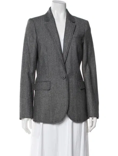 Pre-owned Rebecca Minkoff Tweed Pattern Blazer In Grey