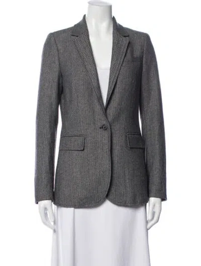 Pre-owned Rebecca Minkoff Tweed Pattern Blazer In Grey