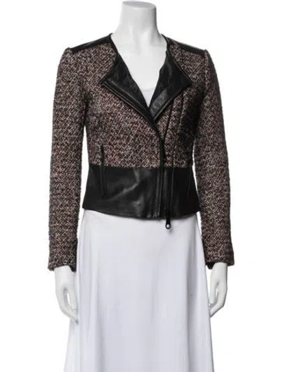 Pre-owned Rebecca Minkoff Tweed Pattern Evening Jacket In Brown
