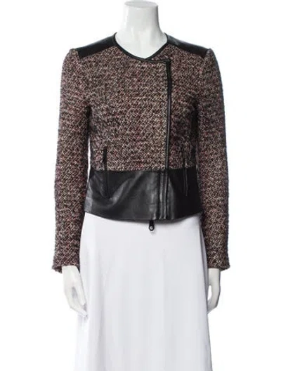Pre-owned Rebecca Minkoff Tweed Tweed Pattern Evening Jacket In Black