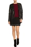 Rebecca Minkoff Tweed Wool Blend Mini Skirt In Black In Black