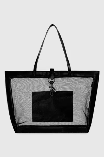 Rebecca Minkoff Women's Mesh Utility Tote Bag In Black/black Shellac