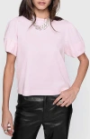 Rebecca Minkoff Val Puffed Sleeve Tee Sweater In Blush