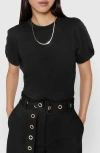 Rebecca Minkoff Val Puff Sleeve T-shirt In True Black