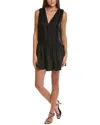 Rebecca Minkoff Valerie Lace Trim Sleeveless Silk Blend Minidress In Black