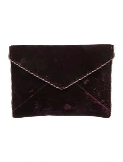 Pre-owned Rebecca Minkoff Velvet Clutch In Black