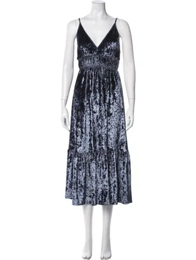Pre-owned Rebecca Minkoff Velvet Midi Length Dress In Blue