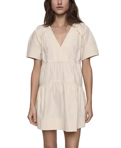 Rebecca Minkoff Vera Tiered Mini Dress In Chalk