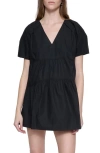 Rebecca Minkoff Vera Tiered Minidress In True Black