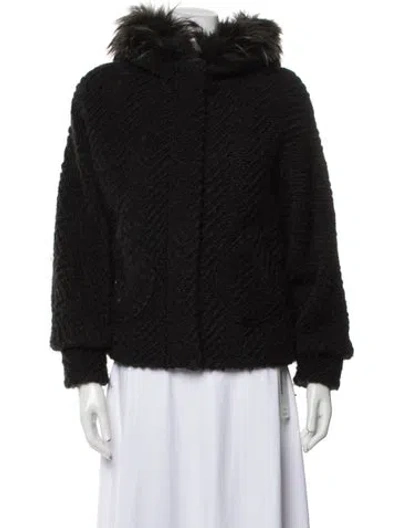 Pre-owned Rebecca Minkoff Virgin Wool Jacket In Black
