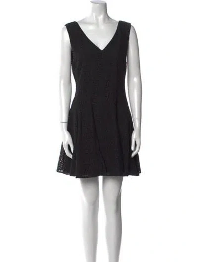 Pre-owned Rebecca Minkoff V-neck Mini Dress In Black