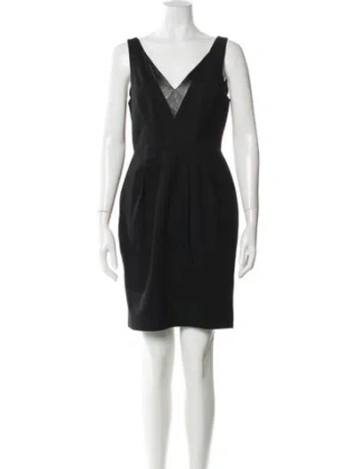 Pre-owned Rebecca Minkoff V-neck Mini Dress In Black