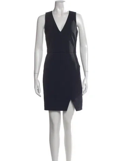 Pre-owned Rebecca Minkoff V-neck Mini Dress In Black